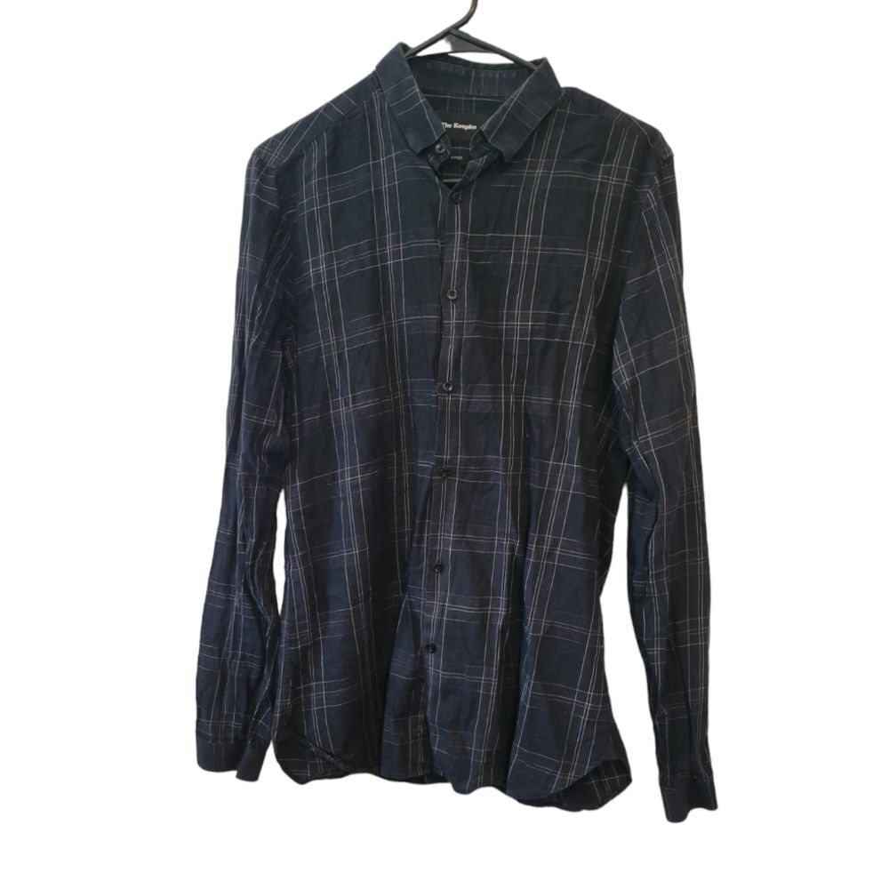 The Kooples Black & White Plaid Fitted Button Down Top Size Small